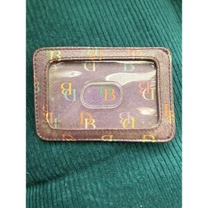 Dooney & Bourke Genuine Leather Credit Card Holder 4.25" x 3" Purple/Multicolor.